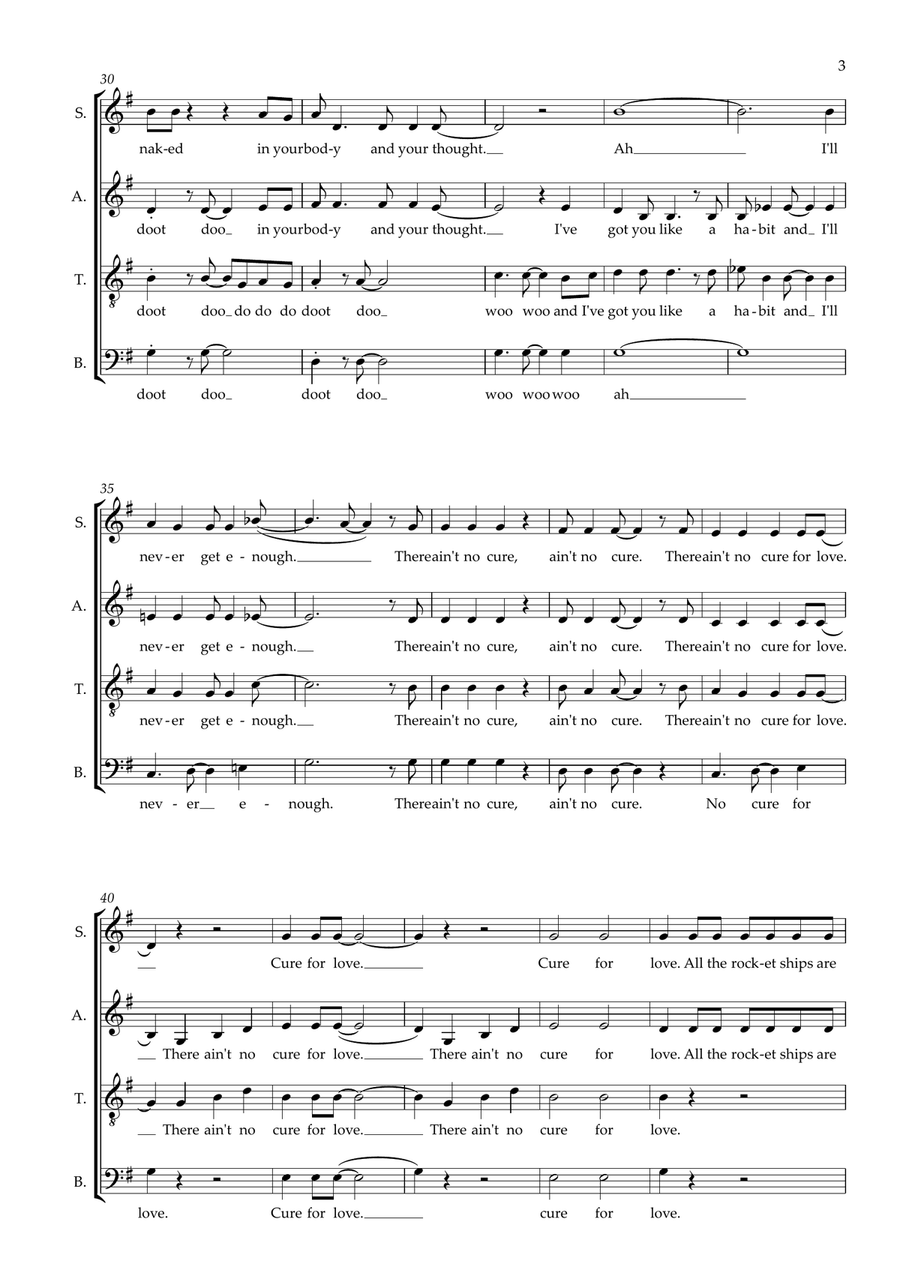 Ain't No Cure For Love (arr. Val Regan) 4-Part scores gallery preview page 3