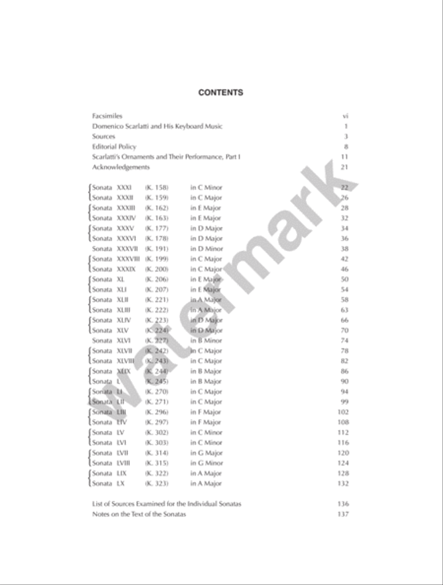 Domenico Scarlatti -- Ninety Sonatas in Three Volumes, Volume II Piano Solo scores gallery preview page 2