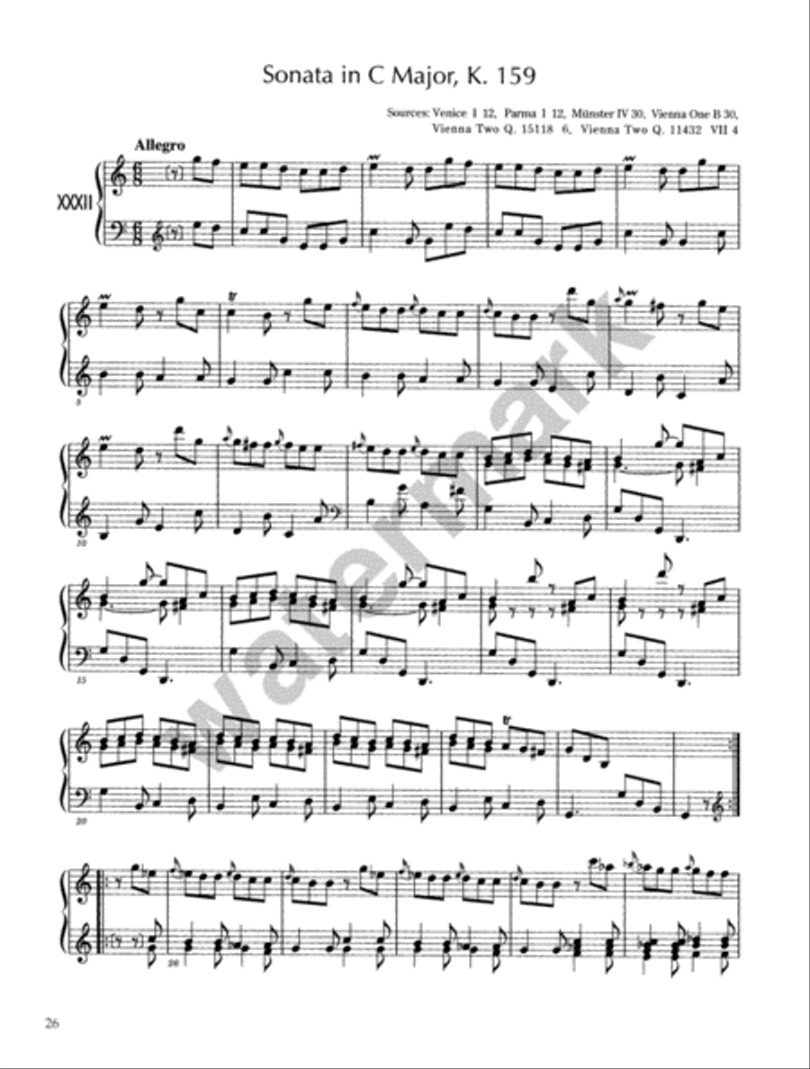 Domenico Scarlatti -- Ninety Sonatas in Three Volumes, Volume II Piano Solo scores gallery preview page 7