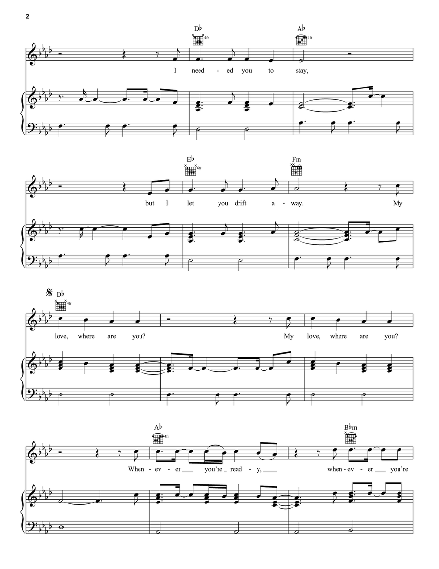 Surrender Surrender Piano, Vocal, Guitar scores gallery preview page 2