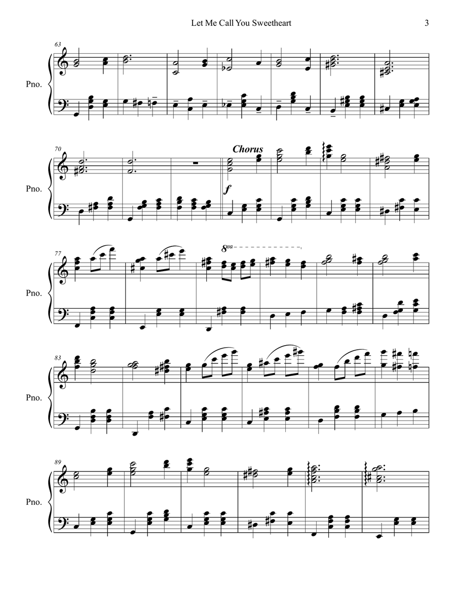 Let Me Call You Sweetheart Piano Solo scores gallery preview page 3