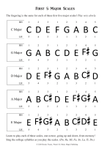 SCALES, First Five Minor Scales (A, E, D, G, C) (big letter notation)