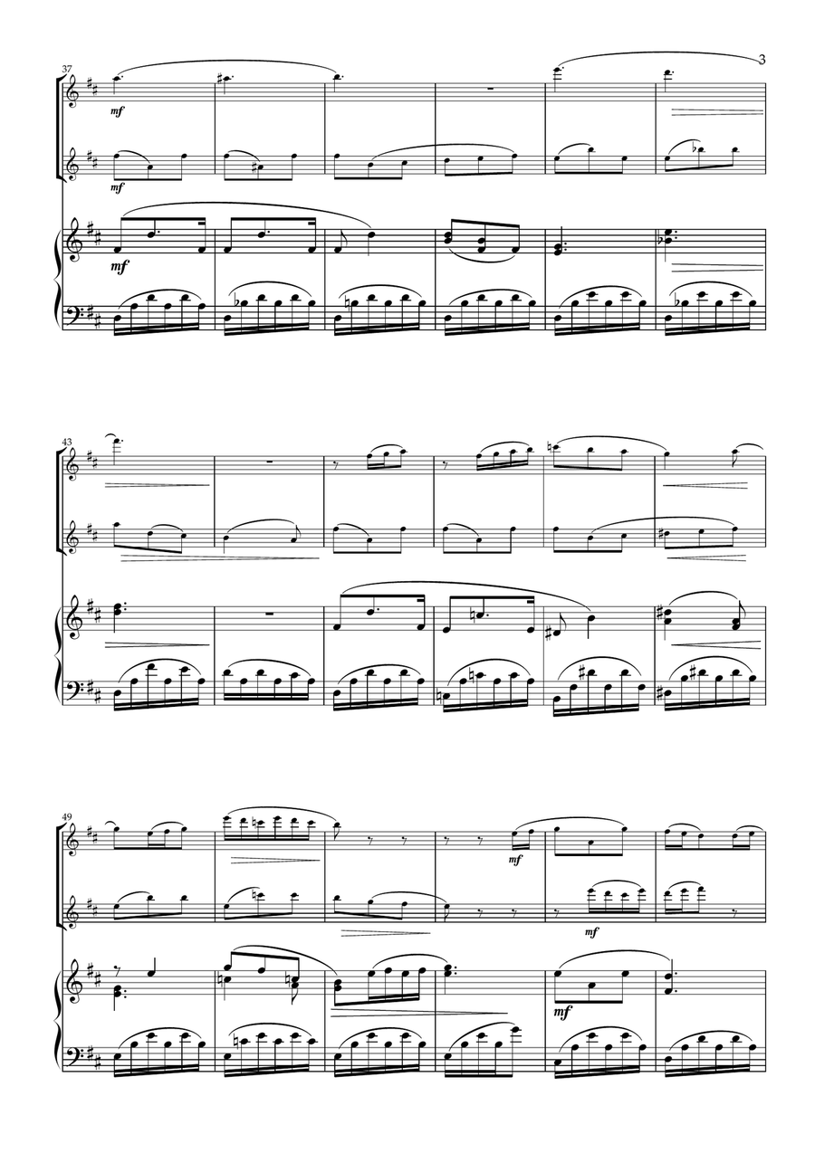 Sunflowers. Flute Duet and Piano- Intermediate Flute Duet scores gallery preview page 4