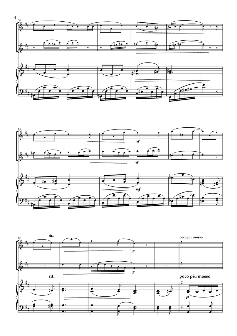 Sunflowers. Flute Duet and Piano- Intermediate Flute Duet scores gallery preview page 5