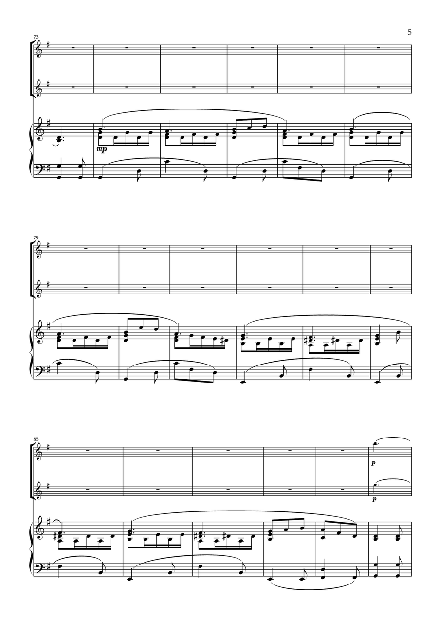 Sunflowers. Flute Duet and Piano- Intermediate Flute Duet scores gallery preview page 6