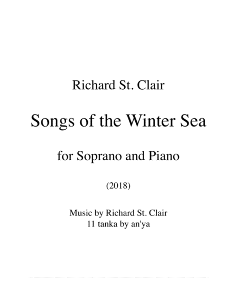 SONGS OF THE WINTER SEA for Soprano and Piano on 11 tanka by an'ya (2018) Soprano Voice scores gallery preview page 1