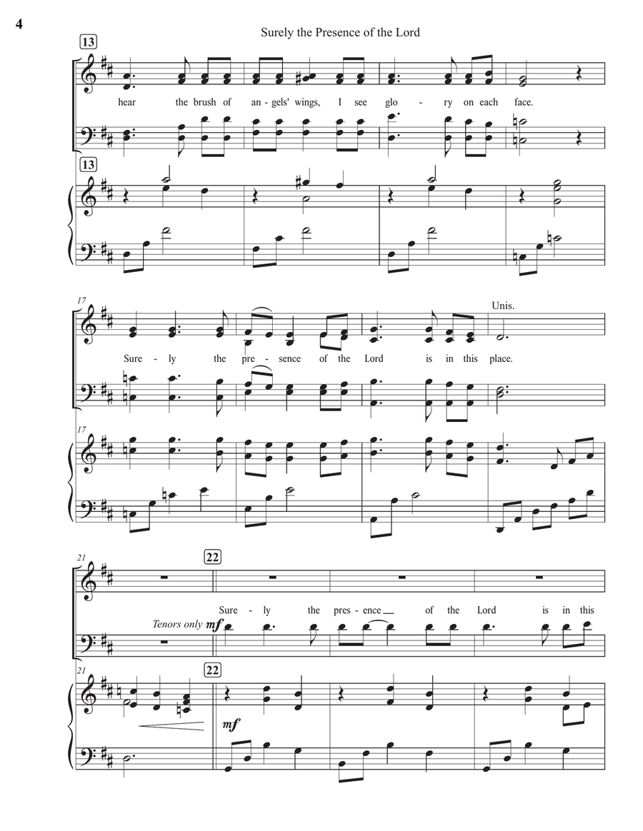 Surely The Presence Of The Lord Is In This Place 4-Part scores gallery preview page 4