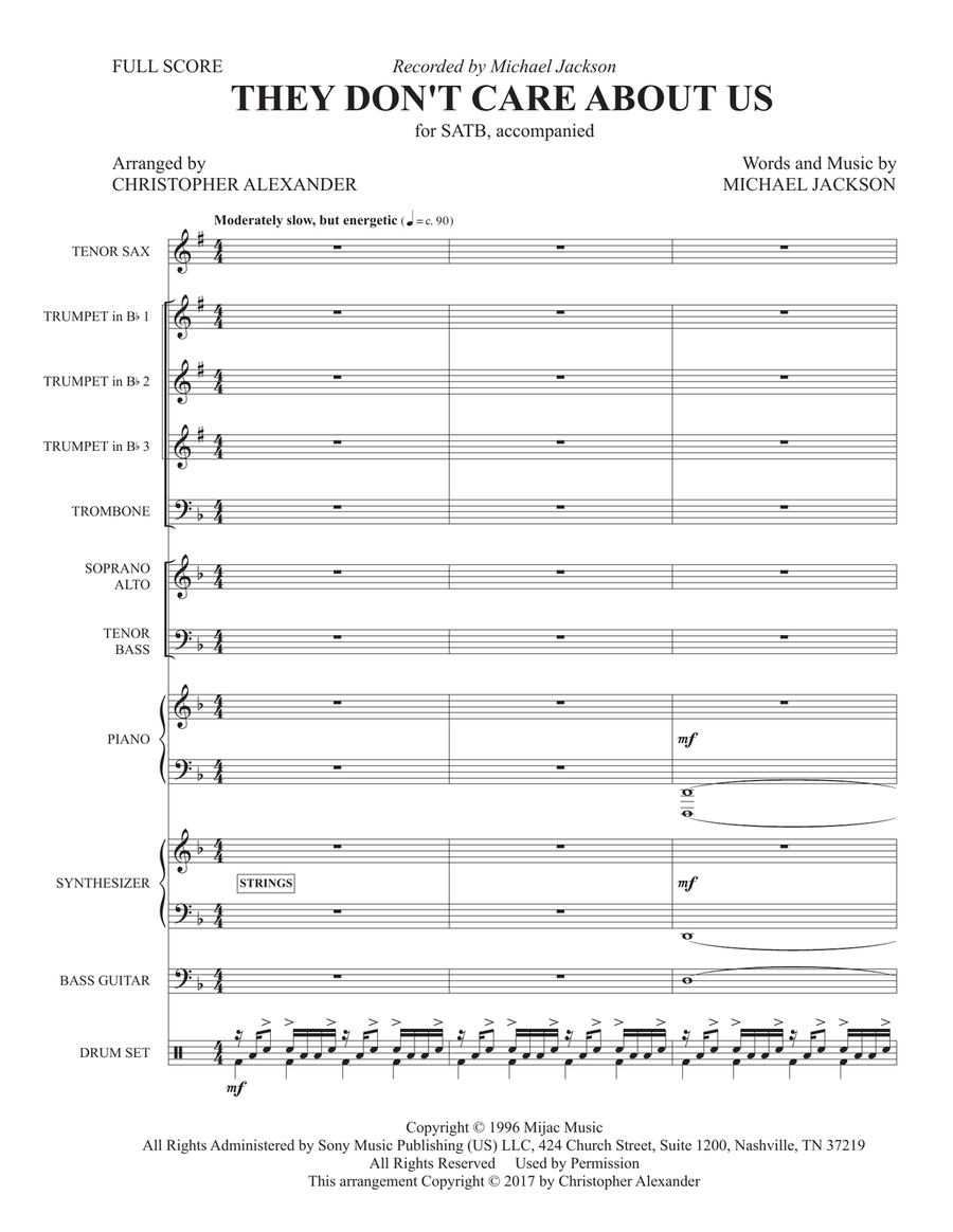 They Don't Care About Us Large Ensemble scores gallery preview page 4