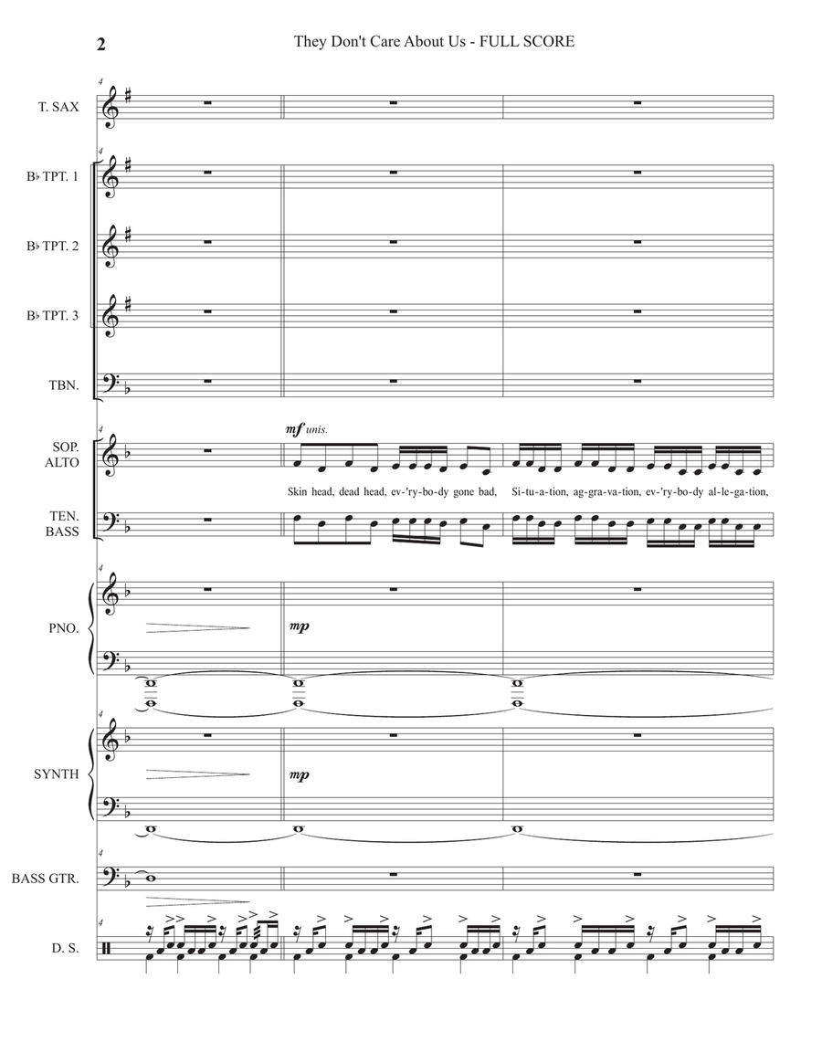 They Don't Care About Us Large Ensemble scores gallery preview page 5