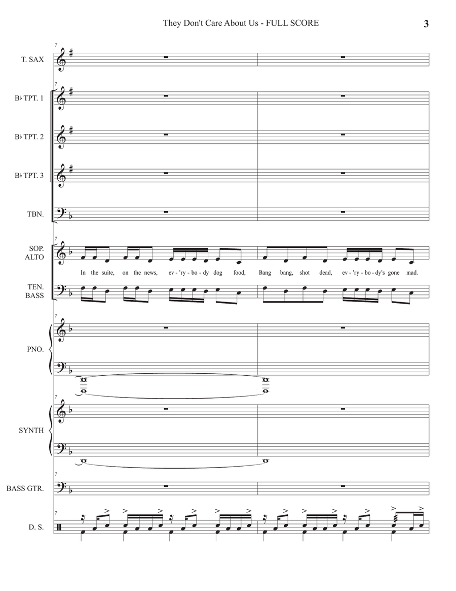 They Don't Care About Us Large Ensemble scores gallery preview page 6