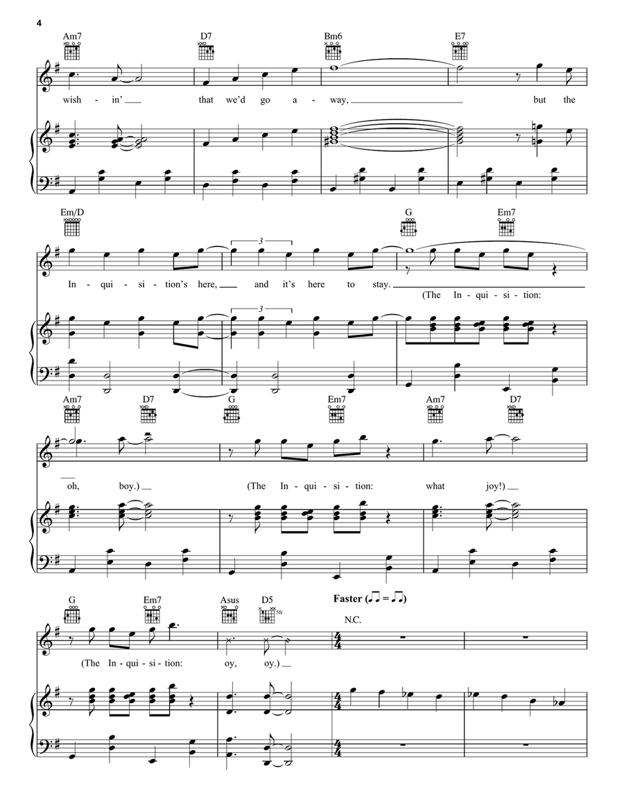 The Inquisition (from The History Of The World, Part I) Piano, Vocal, Guitar scores gallery preview page 4