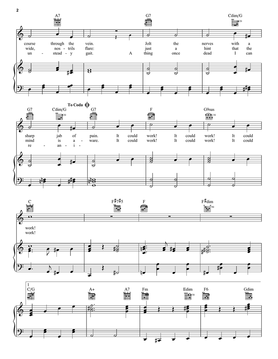 It Could Work (from Young Frankenstein) Piano, Vocal, Guitar scores gallery preview page 2