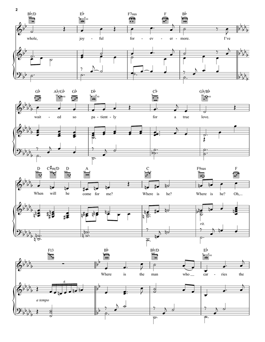 Marian (from Robin Hood: Men In Tights) Piano, Vocal, Guitar scores gallery preview page 2