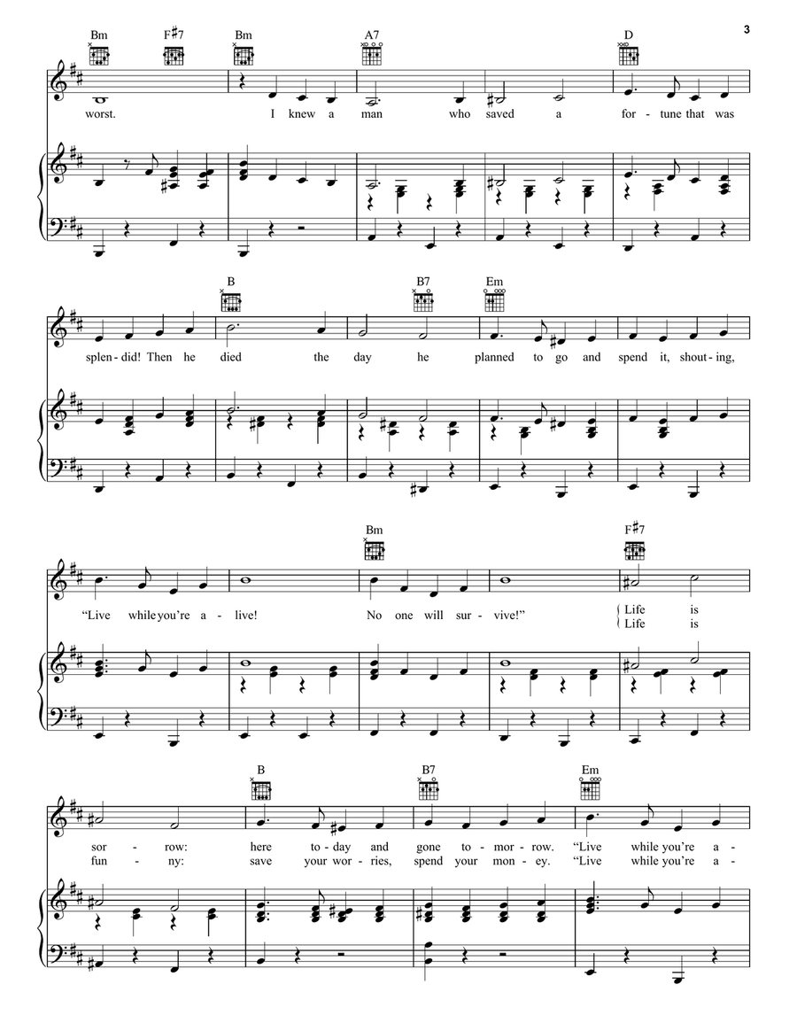 Hope For The Best, Expect The Worst (from The Twelve Chairs) Piano, Vocal, Guitar scores gallery preview page 3