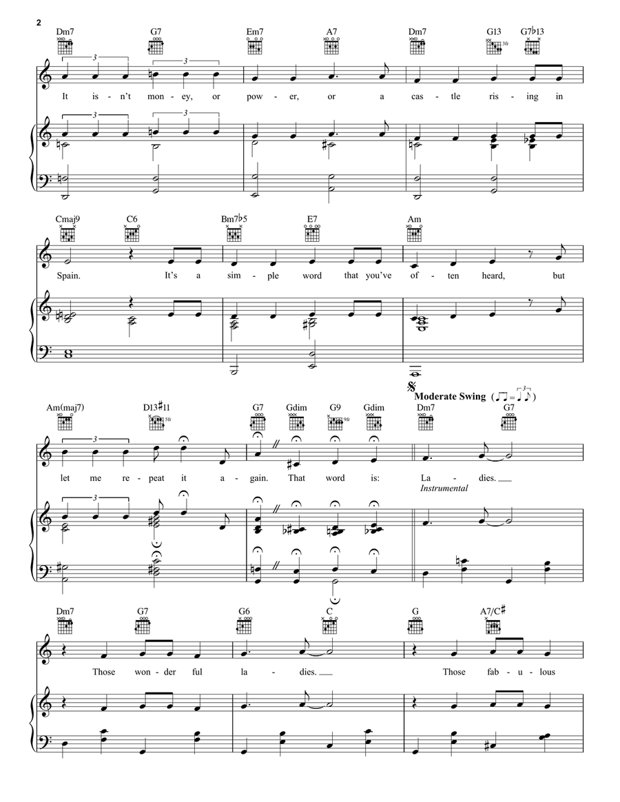 Ladies (from To Be Or Not To Be) Piano, Vocal, Guitar scores gallery preview page 2