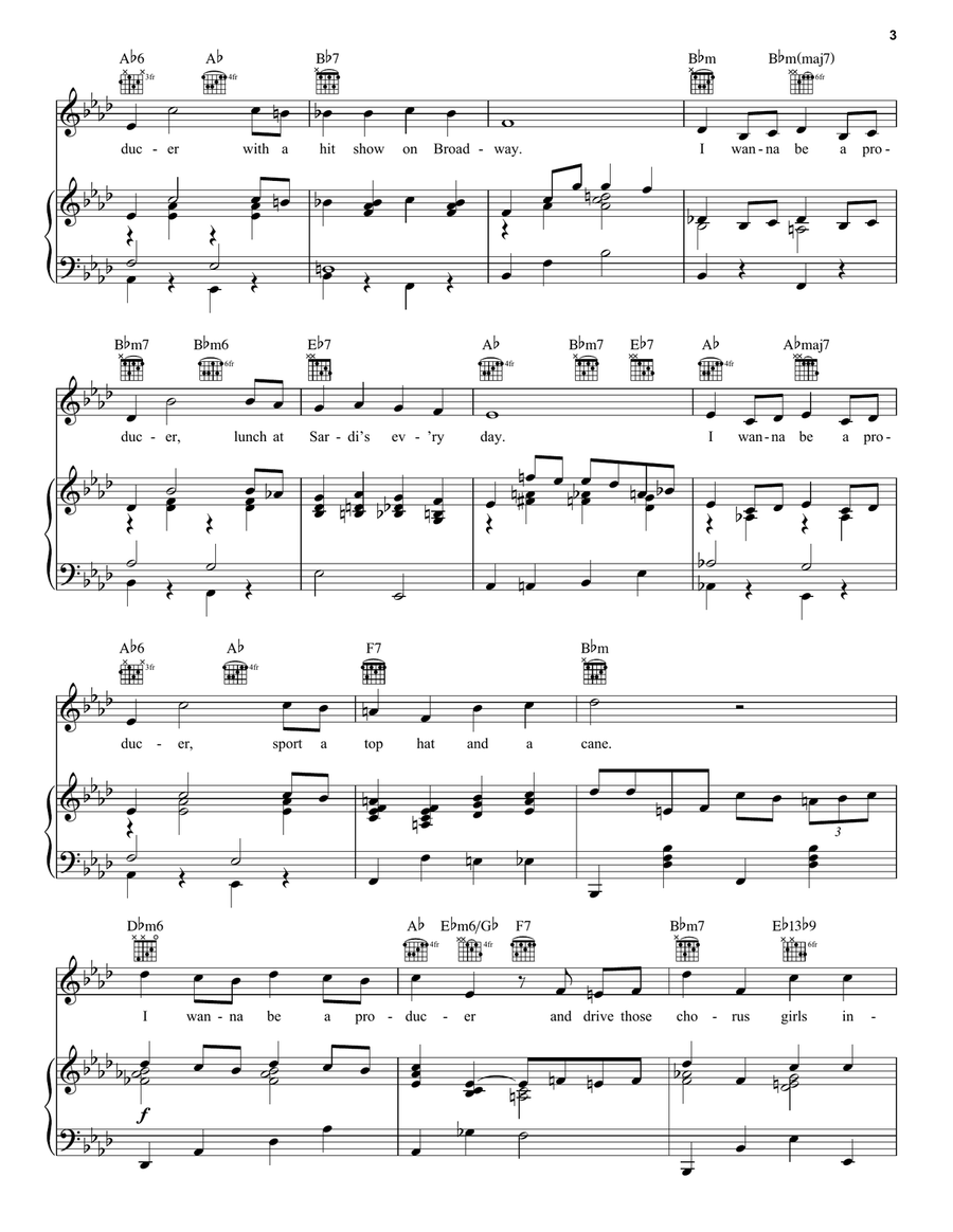 I Wanna Be A Producer (from The Producers) Piano, Vocal, Guitar scores gallery preview page 3