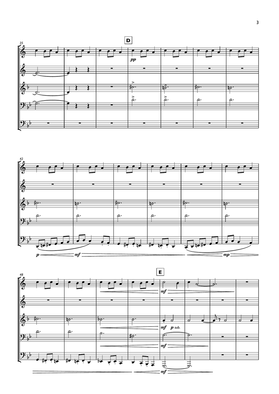 Carol of the Bells for Brass Quintet Brass Quintet scores gallery preview page 3