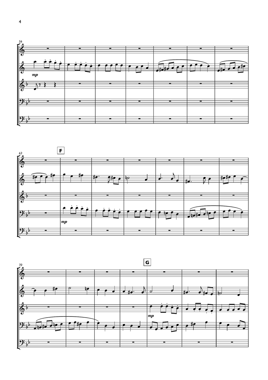 Carol of the Bells for Brass Quintet Brass Quintet scores gallery preview page 4