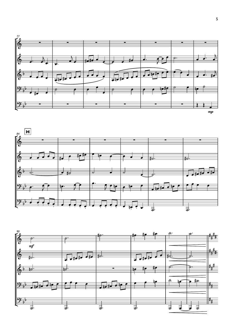 Carol of the Bells for Brass Quintet Brass Quintet scores gallery preview page 5
