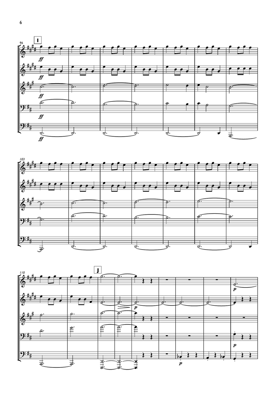 Carol of the Bells for Brass Quintet Brass Quintet scores gallery preview page 6