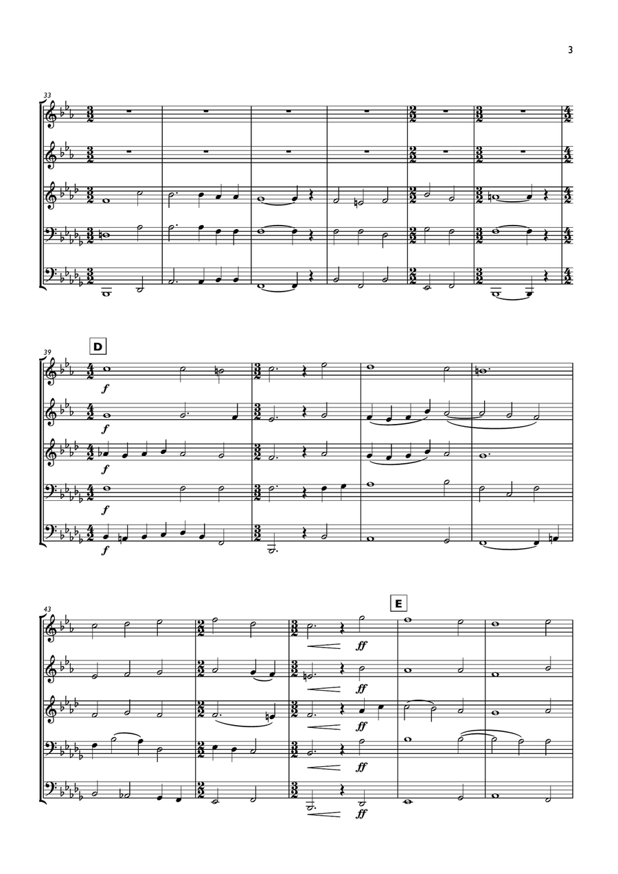 Coventry Carol for Brass Quintet Brass Quintet scores gallery preview page 3