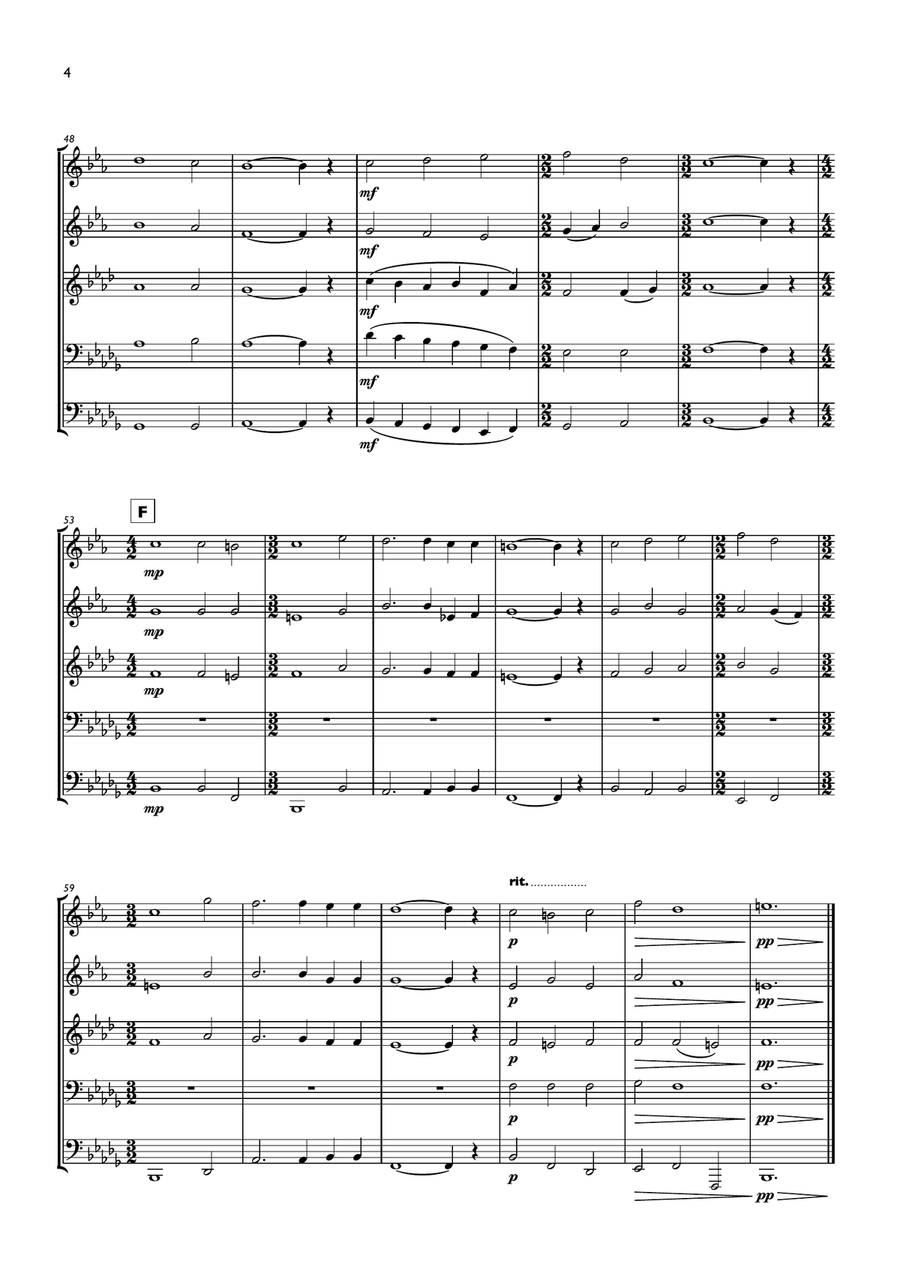 Coventry Carol for Brass Quintet Brass Quintet scores gallery preview page 4