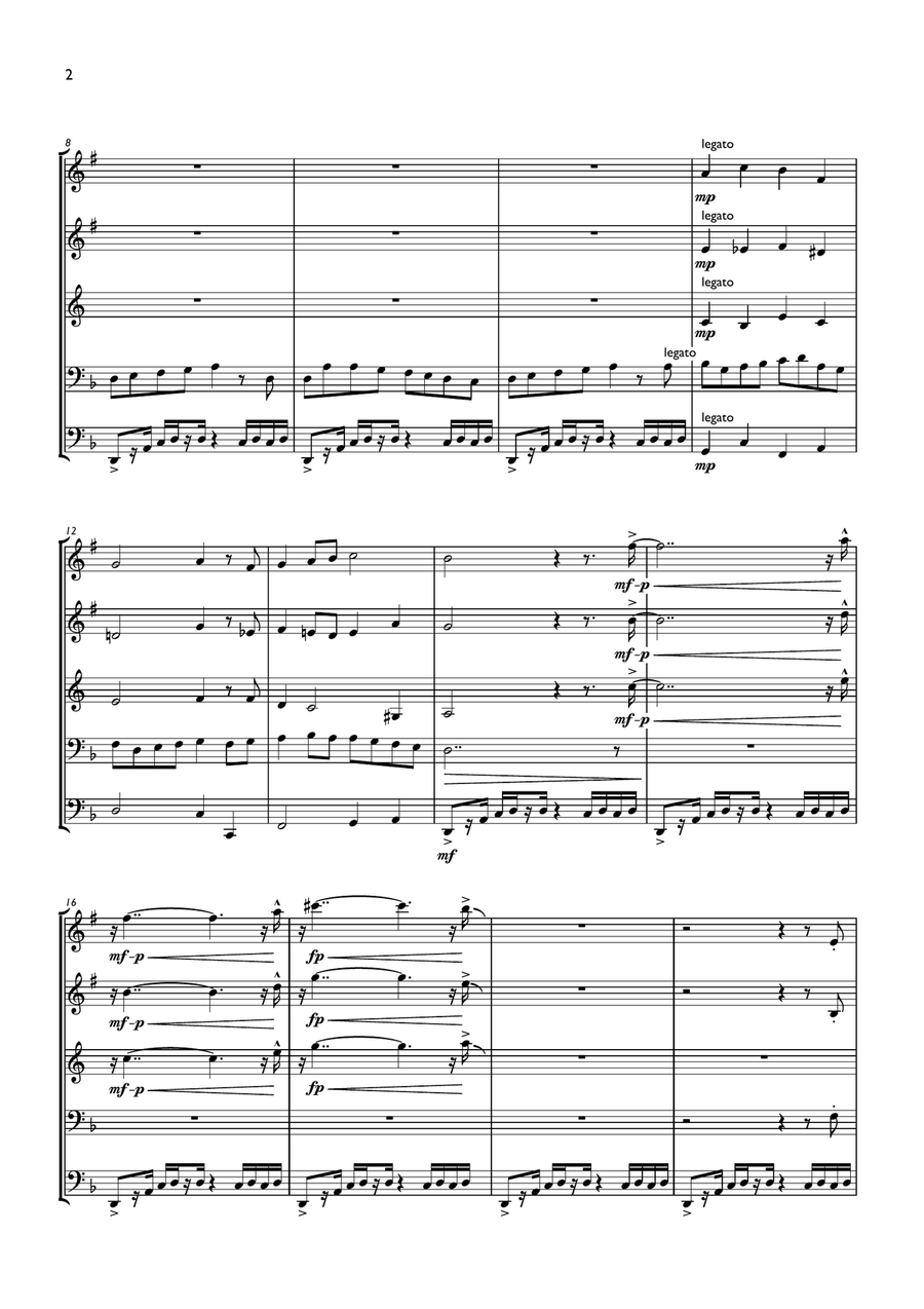 God Rest You Merry Gentlemen (Funk) for Brass Quintet Brass Quintet scores gallery preview page 2