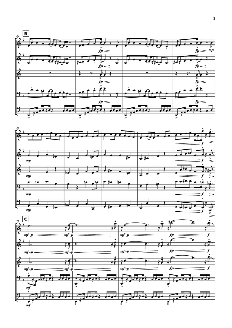 God Rest You Merry Gentlemen (Funk) for Brass Quintet Brass Quintet scores gallery preview page 3