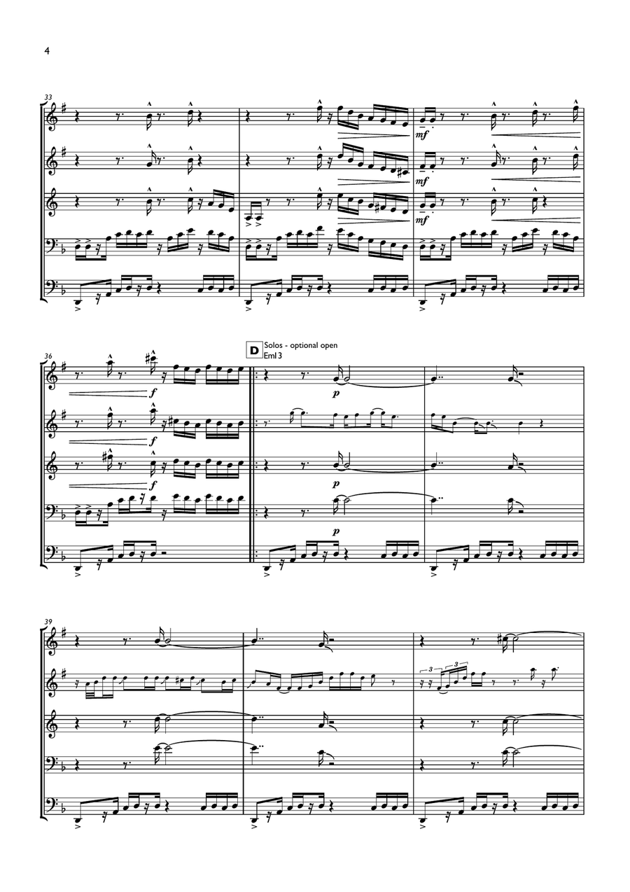 God Rest You Merry Gentlemen (Funk) for Brass Quintet Brass Quintet scores gallery preview page 4