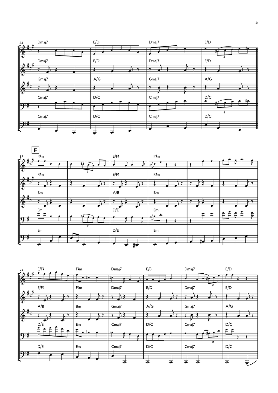 We Three Kings (Big Band Style) Brass Quintet Brass Quintet scores gallery preview page 5