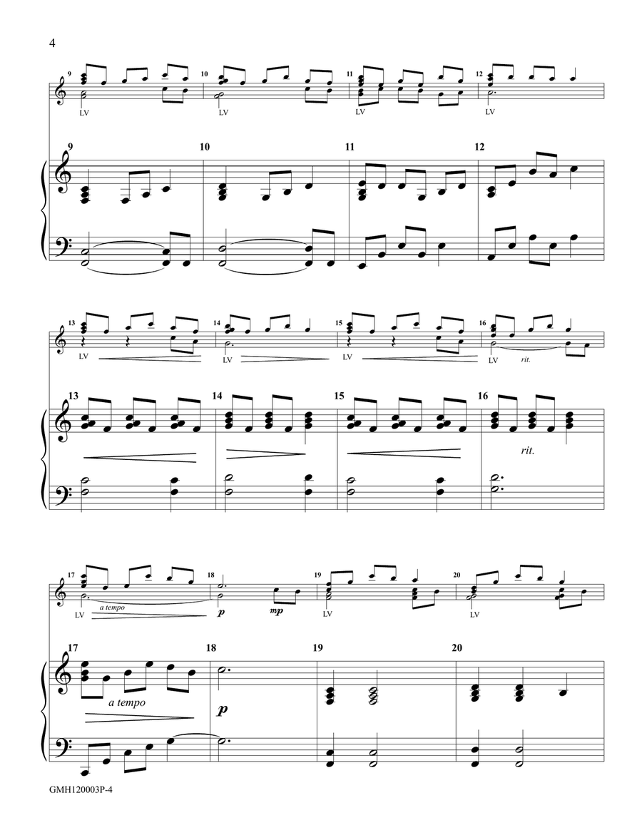 Pastorale (piano accompaniment for 12 handbell version) Handbell Choir scores gallery preview page 4
