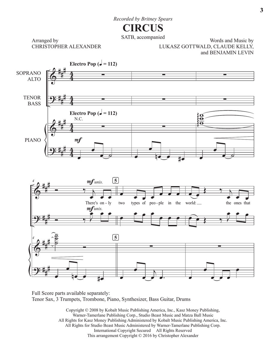 Circus Circus 4-Part scores gallery preview page 3