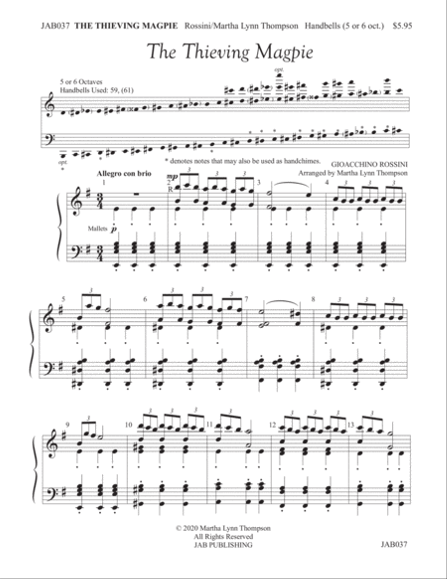 The Thieving Magpie Handbell scores gallery preview page 1