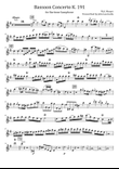 Concerto for Bassoon in E-flat, K. 191