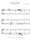 Toccata in D Minor by J.S. Bach (BWV 565) Easy Piano