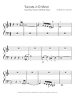 Toccata in D Minor Easy Piano Arrangement by JS Bach with note names
