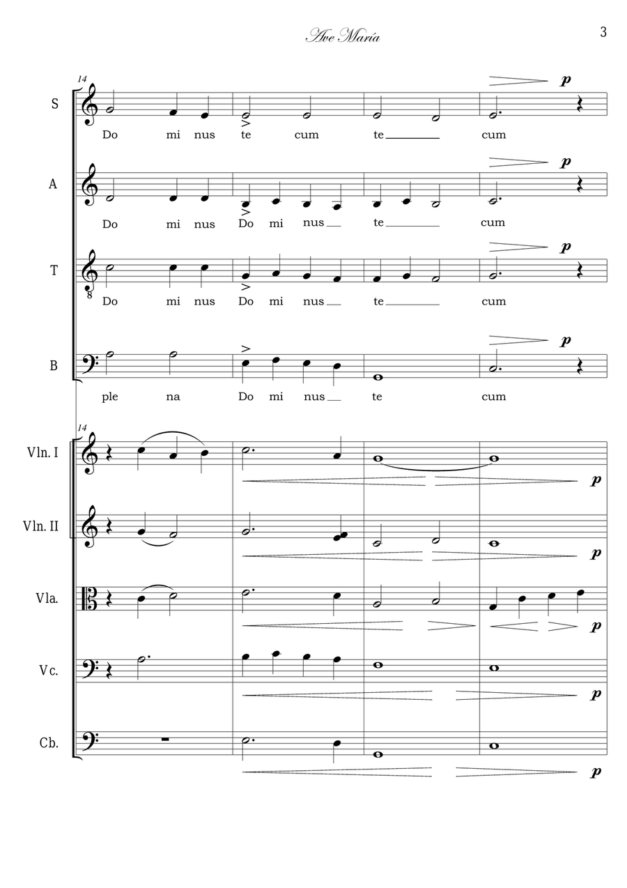 Ave María Ave María 4-Part scores gallery preview page 3