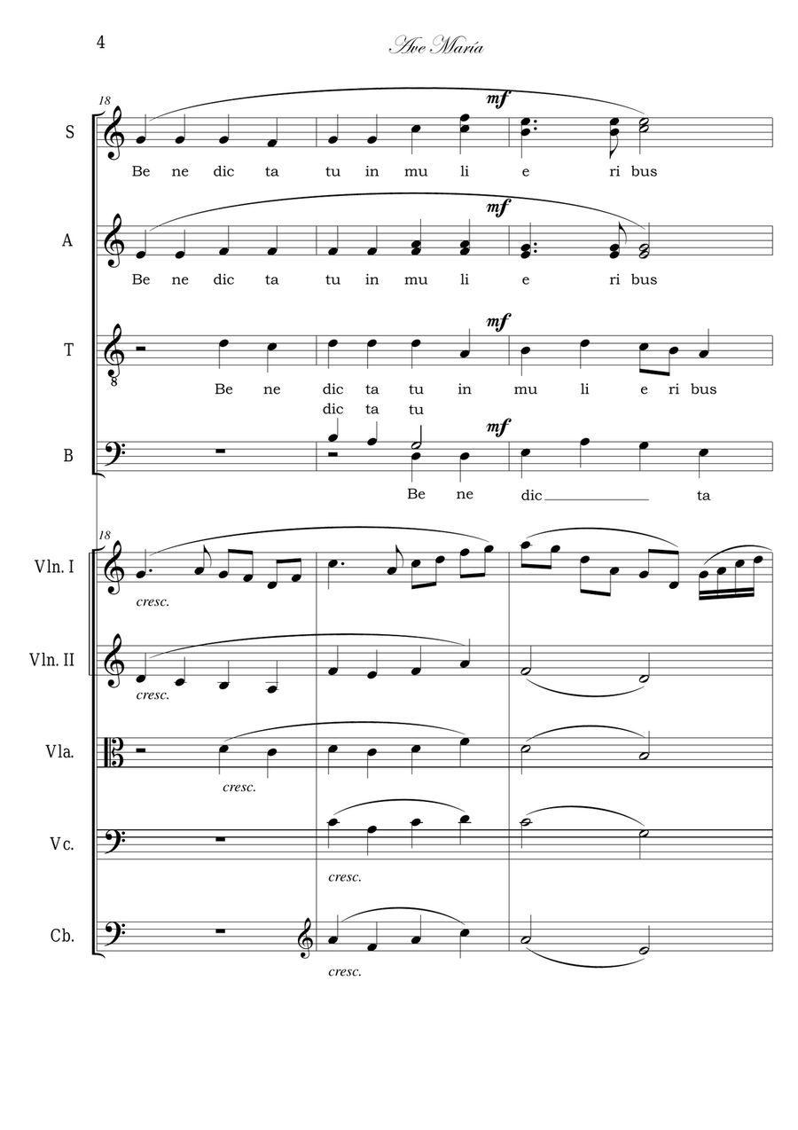 Ave María Ave María 4-Part scores gallery preview page 4