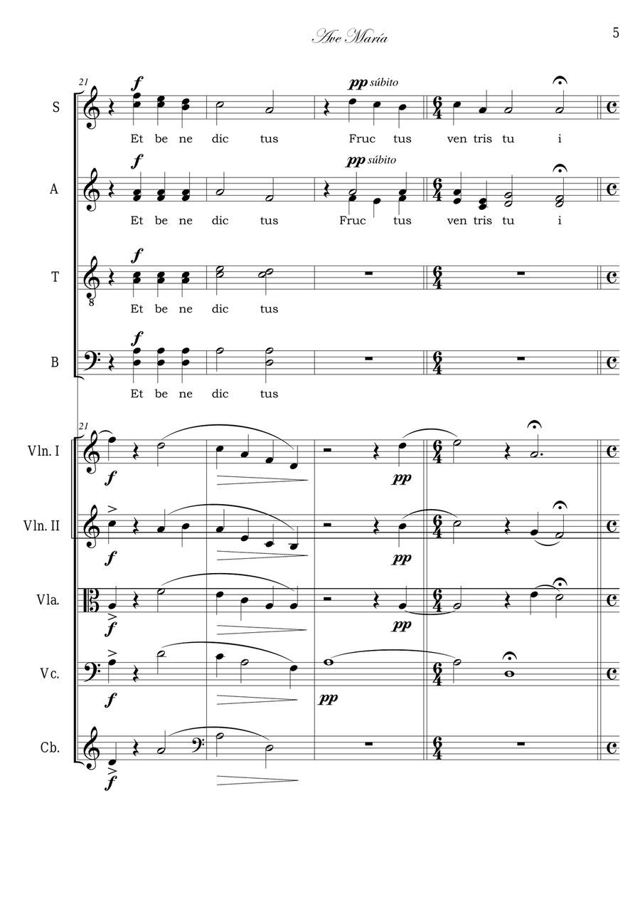 Ave María Ave María 4-Part scores gallery preview page 5