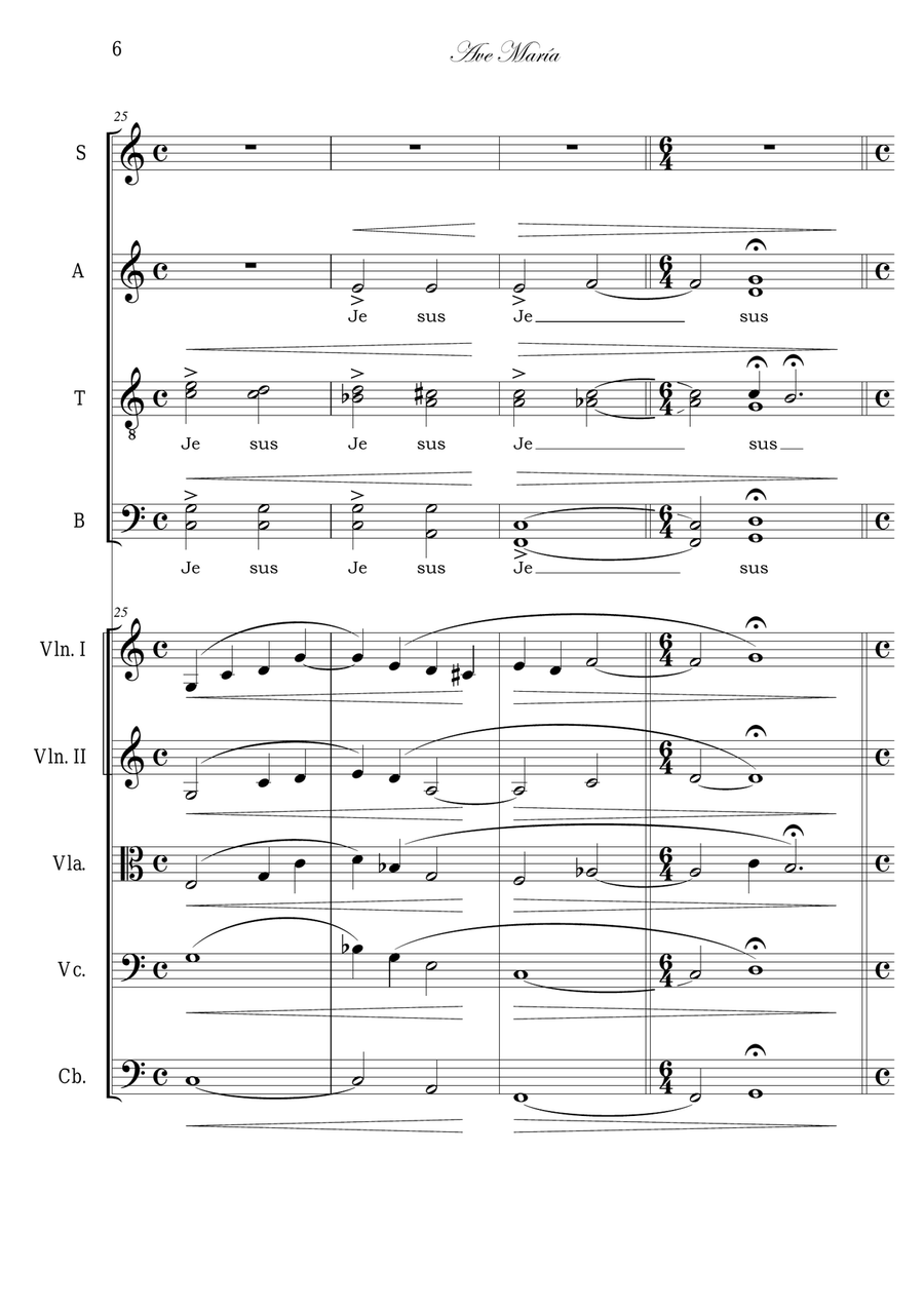 Ave María Ave María 4-Part scores gallery preview page 6
