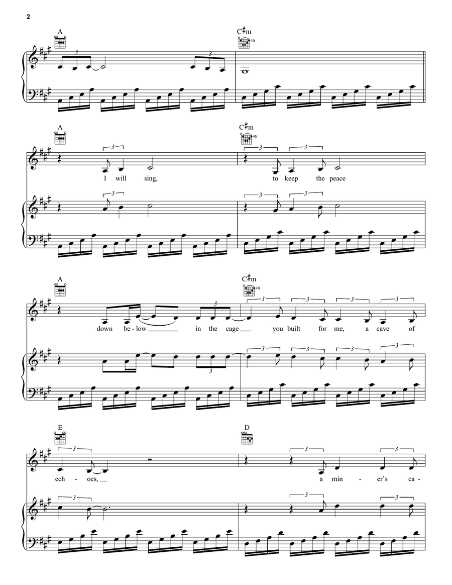 Miner's Canary Miner's Canary Piano, Vocal, Guitar scores gallery preview page 2