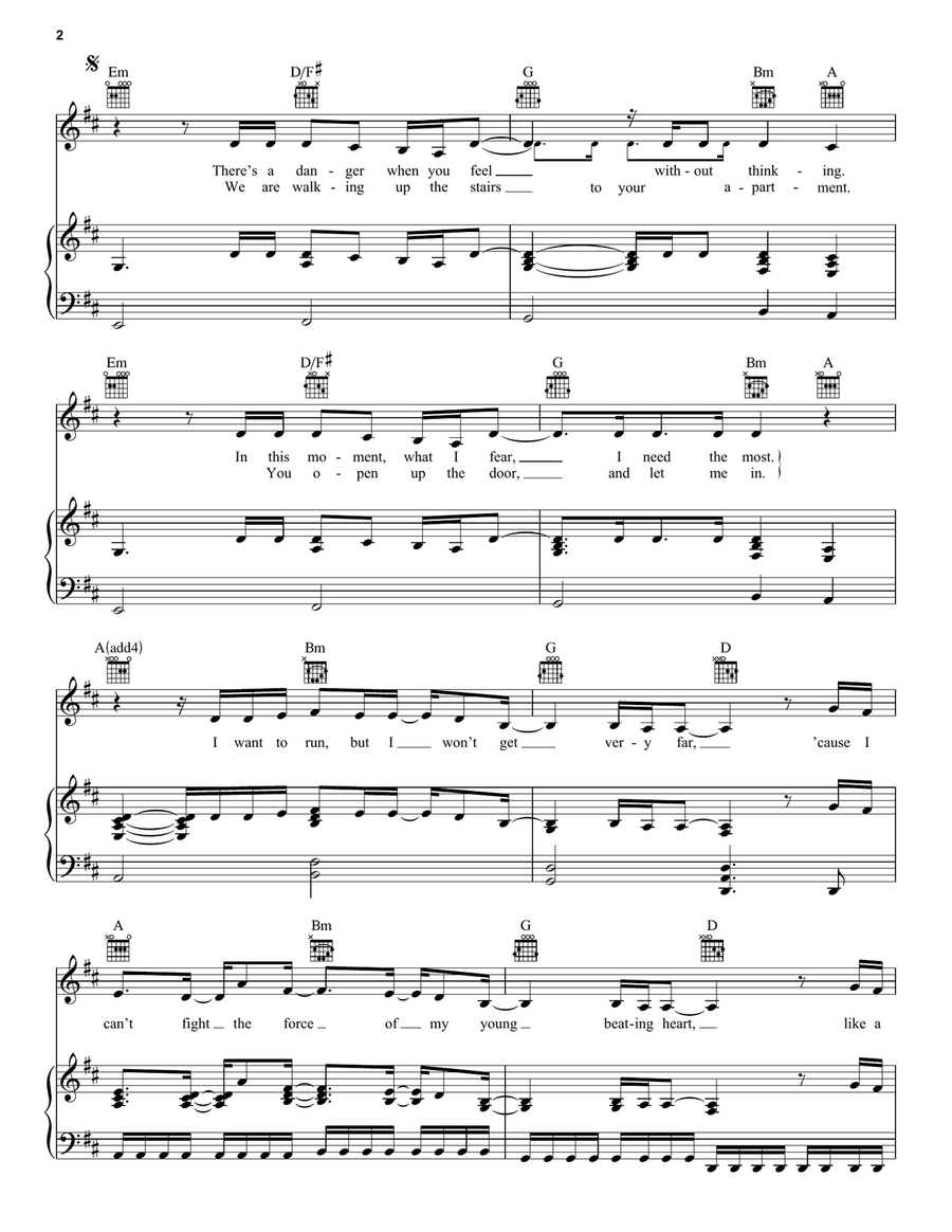 The Only Way To Love The Only Way To Love Piano, Vocal, Guitar scores gallery preview page 2