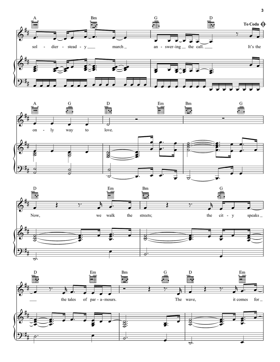 The Only Way To Love The Only Way To Love Piano, Vocal, Guitar scores gallery preview page 3
