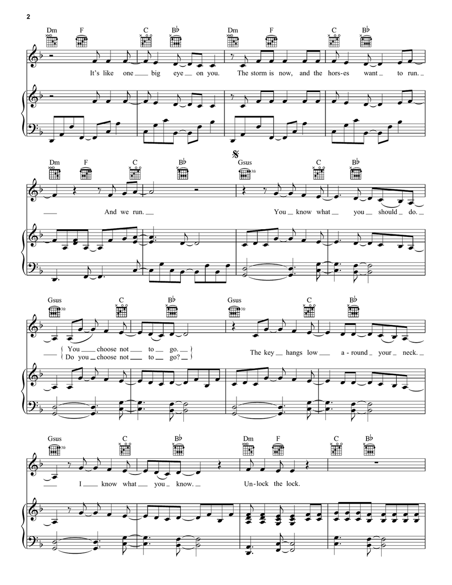 Unlock The Lock Unlock The Lock Piano, Vocal, Guitar scores gallery preview page 2