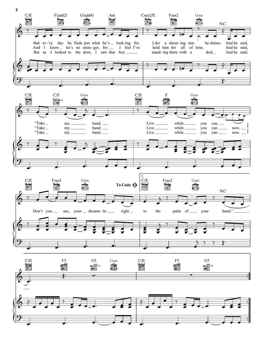 Ordinary Day Ordinary Day Piano, Vocal, Guitar scores gallery preview page 2
