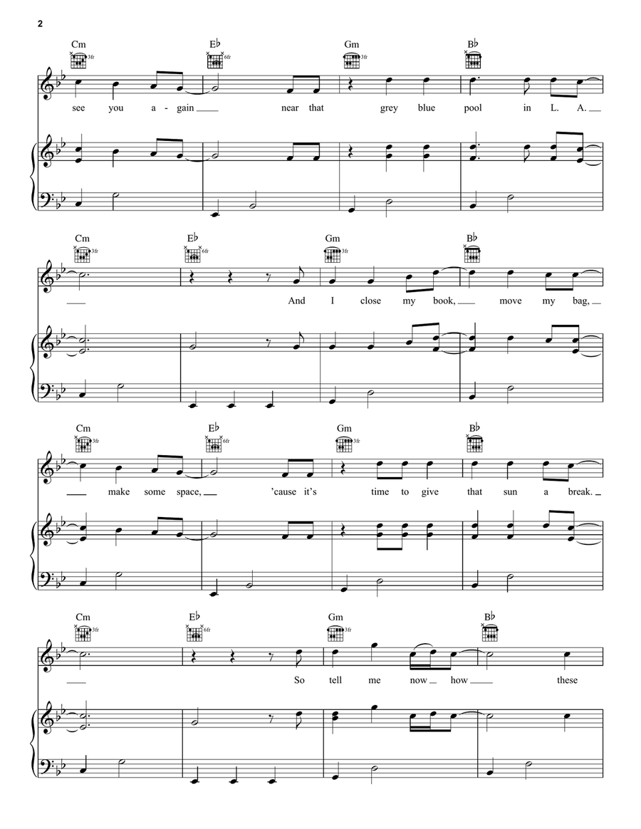 Blue Pool Blue Pool Piano, Vocal, Guitar scores gallery preview page 2