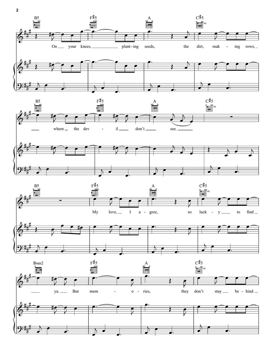Willows Willows Piano, Vocal, Guitar scores gallery preview page 2
