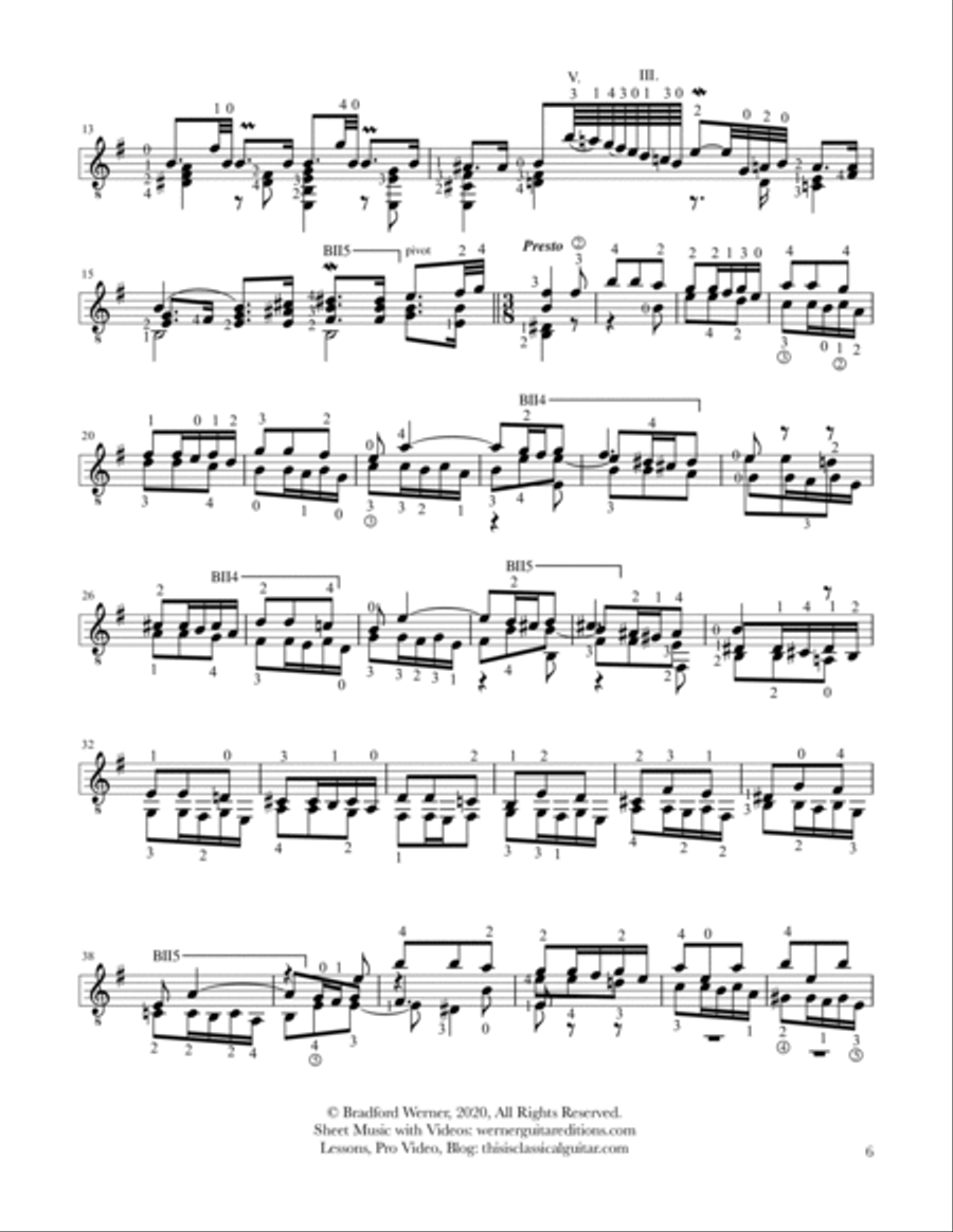 Lute Suite in E Minor BWV 996 by Bach for Guitar Lute scores gallery preview page 6
