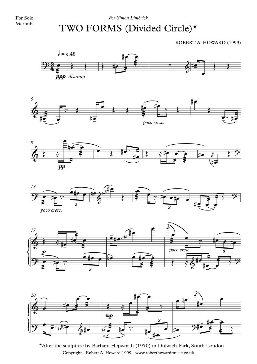 Two Forms (Divided Circle) Marimba scores gallery preview page 2