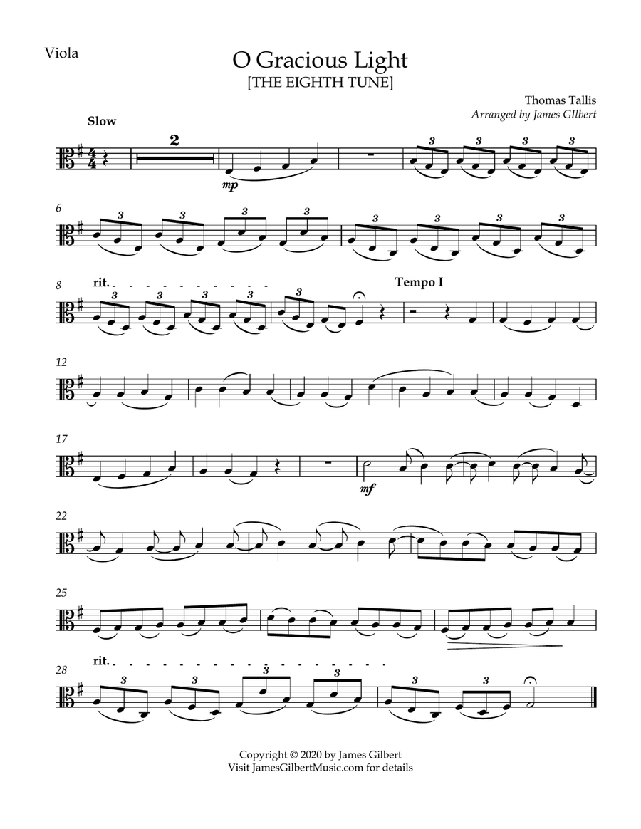 O Gracious Light by Thomas Tallis String Quartet - Digital Sheet Music page 2